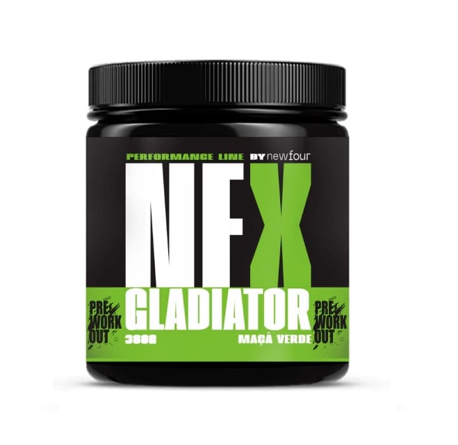 Pré treino Gladiator NFX (sabor Maça Verde) 360g - New Four Mednutri Store Distribuidora de produtos alimentação formulas infantis Belem PA 01